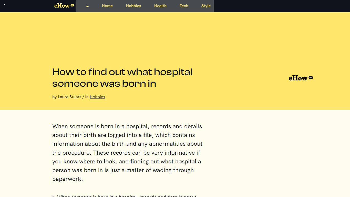 How to find out what hospital someone was born in | eHow UK