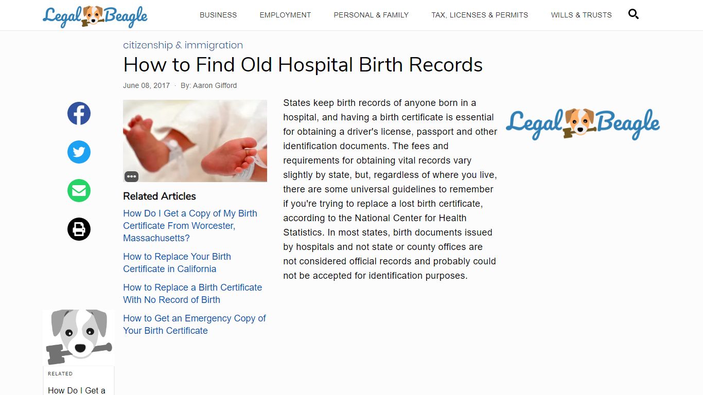 How to Find Old Hospital Birth Records | Legal Beagle